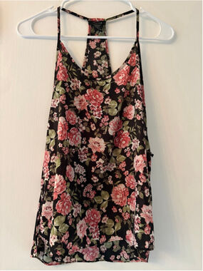 Timing Floral Racerback Tank Top Size S Boho Whimsigoth Cami